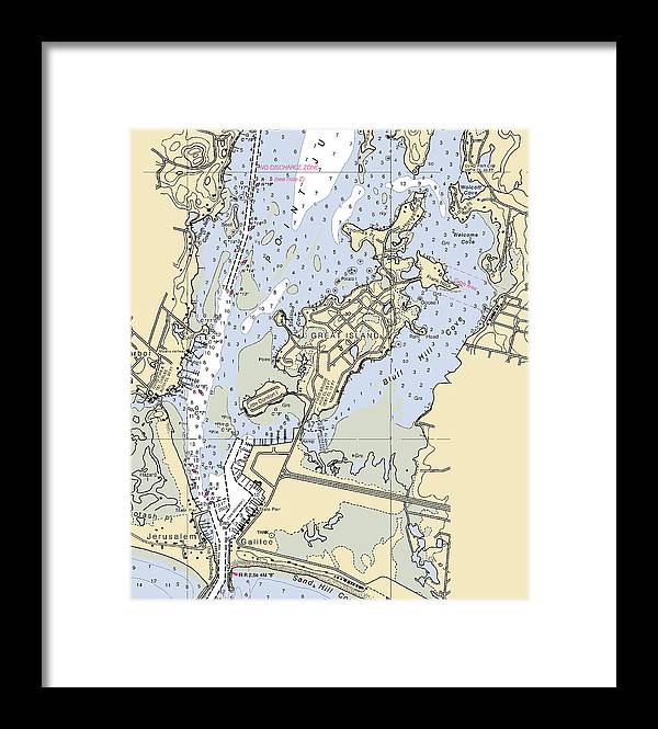 Great Island-rhode Island Nautical Chart - Framed Print