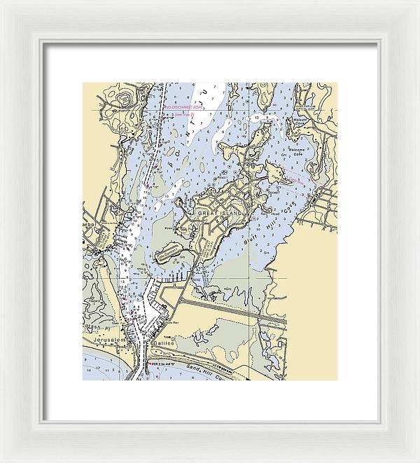 Great Island-rhode Island Nautical Chart - Framed Print