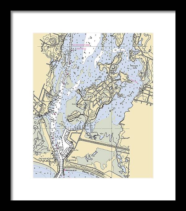 Great Island-rhode Island Nautical Chart - Framed Print