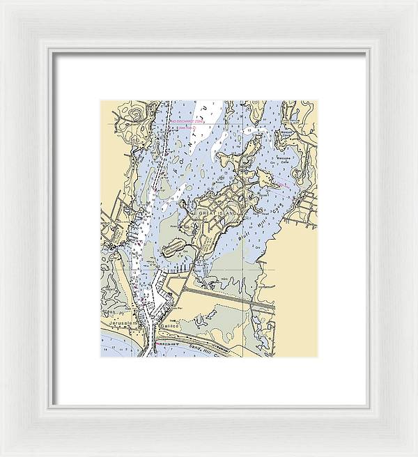 Great Island-rhode Island Nautical Chart - Framed Print