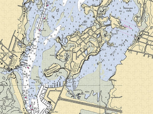 Great Island Rhode Island Nautical Chart Puzzle