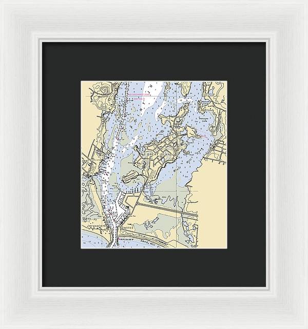 Great Island-rhode Island Nautical Chart - Framed Print