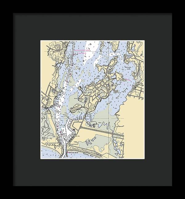 Great Island-rhode Island Nautical Chart - Framed Print