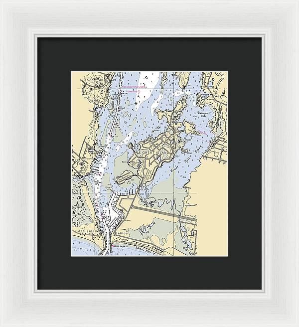 Great Island-rhode Island Nautical Chart - Framed Print