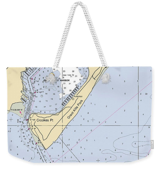 Great Kills Harbor-new York Nautical Chart - Weekender Tote Bag