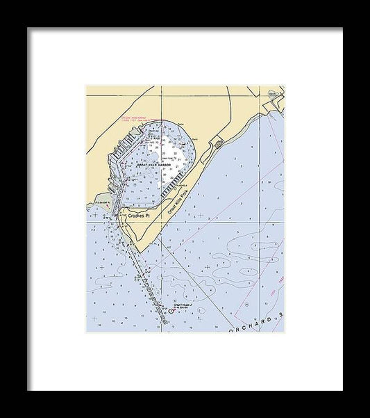 A beuatiful Framed Print of the Great Kills Harbor-New York Nautical Chart by SeaKoast
