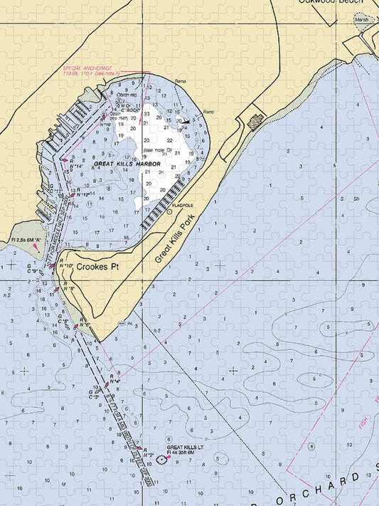 Great Kills Harbor New York Nautical Chart Puzzle