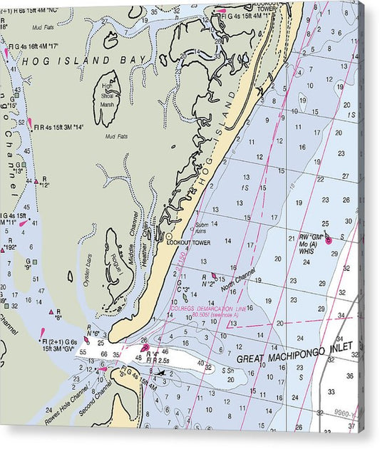 Great Machipongo Inlet-Virginia Nautical Chart  Acrylic Print