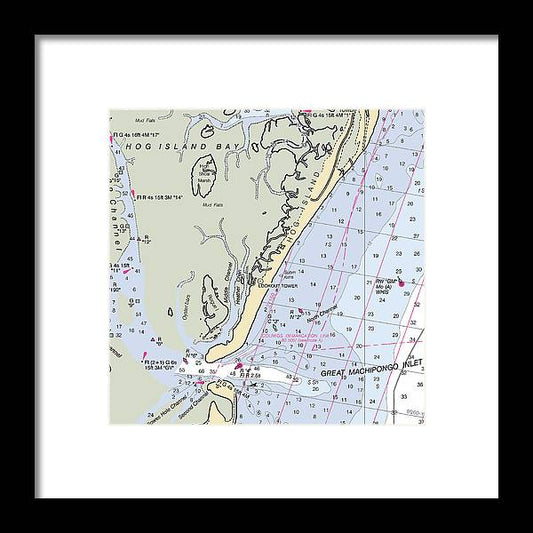 A beuatiful Framed Print of the Great Machipongo Inlet-Virginia Nautical Chart by SeaKoast