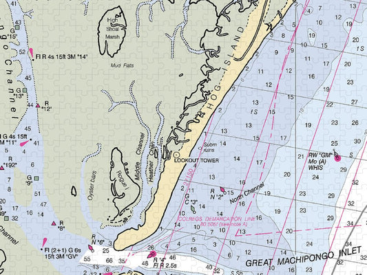 Great Machipongo Inlet Virginia Nautical Chart Puzzle