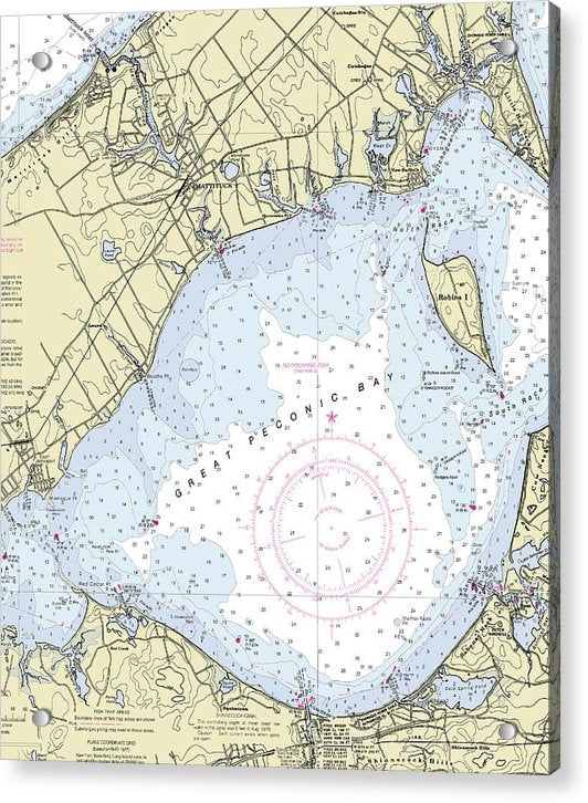 Great Peconic Bay New York Nautical Chart - Acrylic Print