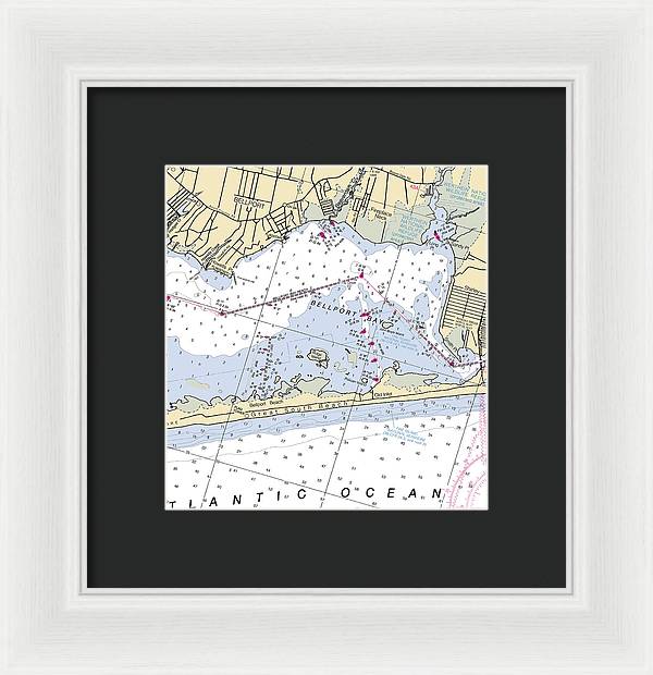 Great South Beach-new York Nautical Chart - Framed Print