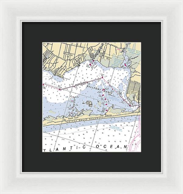 Great South Beach-new York Nautical Chart - Framed Print