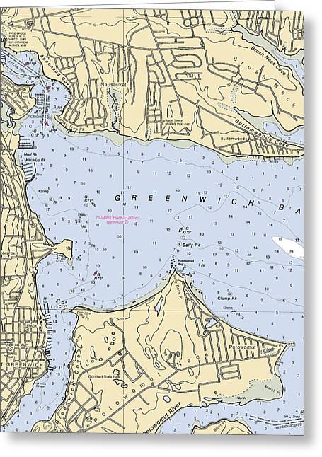 Greenwich Bay-rhode Island Nautical Chart - Greeting Card