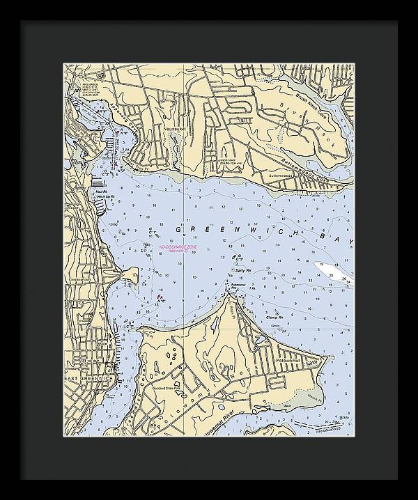 Greenwich Bay-rhode Island Nautical Chart - Framed Print