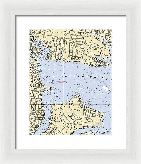 Greenwich Bay-rhode Island Nautical Chart - Framed Print