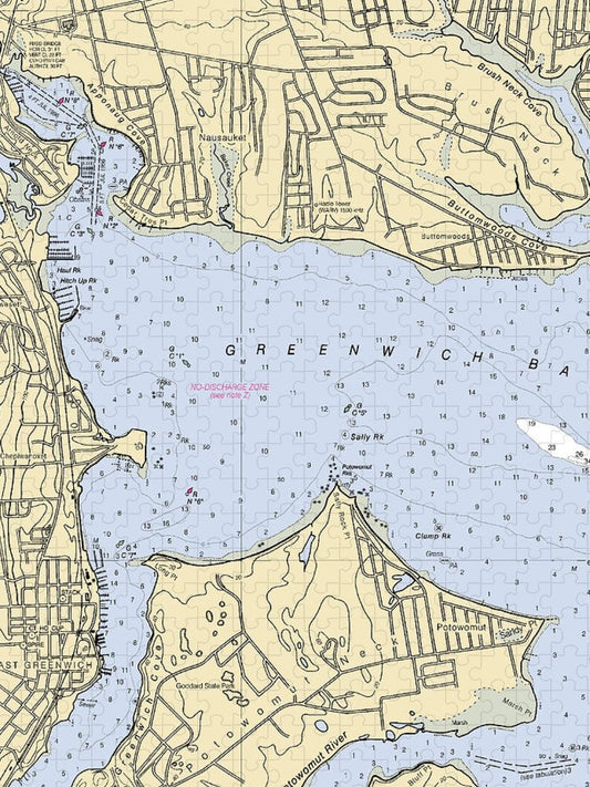 Greenwich Bay Rhode Island Nautical Chart Puzzle