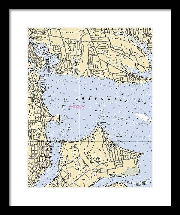 Greenwich Bay-rhode Island Nautical Chart - Framed Print