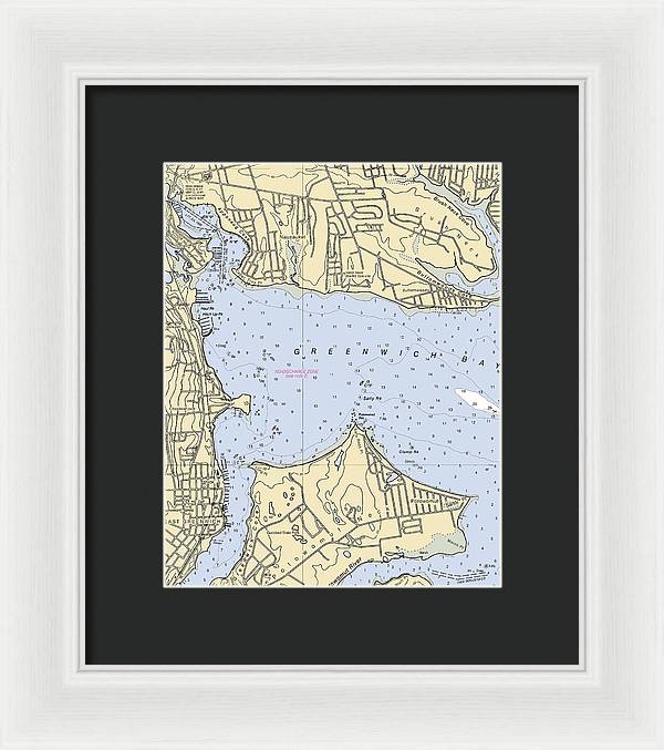 Greenwich Bay-rhode Island Nautical Chart - Framed Print