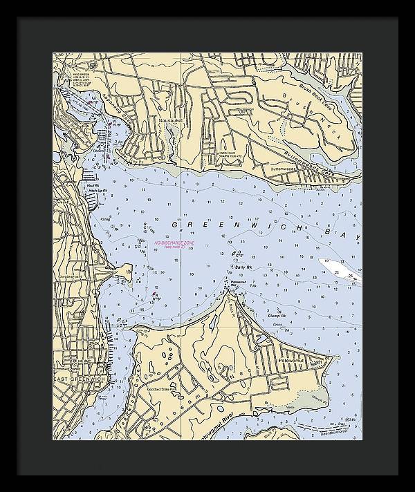 Greenwich Bay-rhode Island Nautical Chart - Framed Print