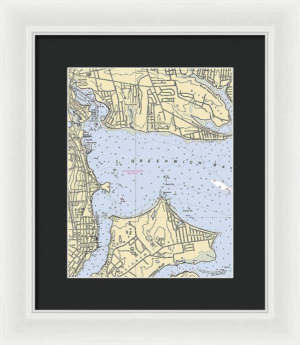 Greenwich Bay-rhode Island Nautical Chart - Framed Print