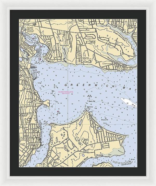 Greenwich Bay-rhode Island Nautical Chart - Framed Print