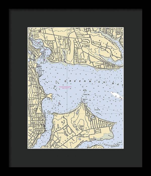 Greenwich Bay-rhode Island Nautical Chart - Framed Print