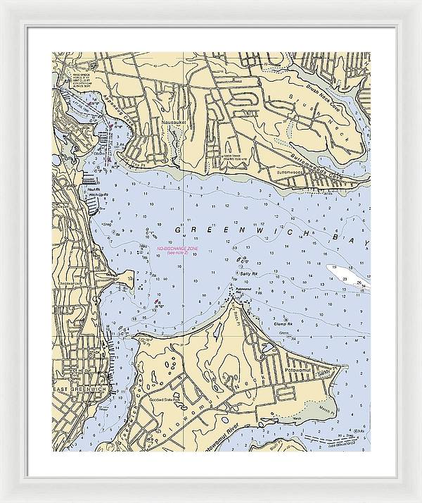 Greenwich Bay-rhode Island Nautical Chart - Framed Print