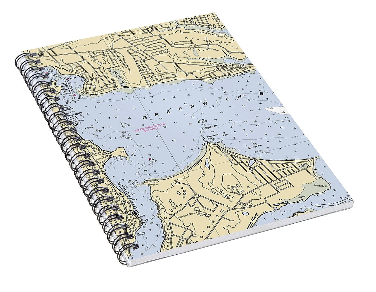 Greenwich Bay-rhode Island Nautical Chart - Spiral Notebook