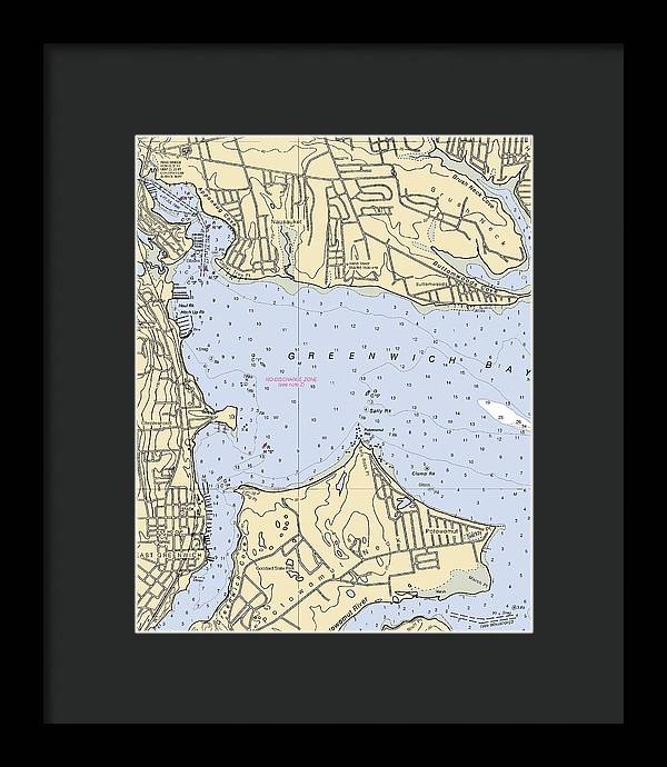 Greenwich Bay-rhode Island Nautical Chart - Framed Print