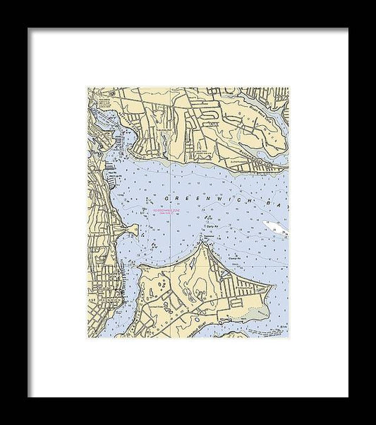 A beuatiful Framed Print of the Greenwich Bay-Rhode Island Nautical Chart by SeaKoast