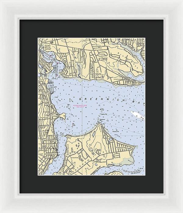 Greenwich Bay-rhode Island Nautical Chart - Framed Print