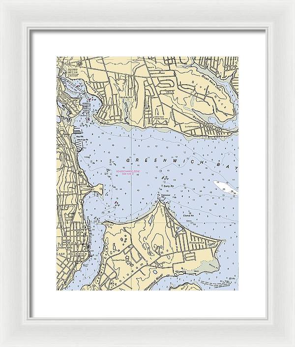 Greenwich Bay-rhode Island Nautical Chart - Framed Print