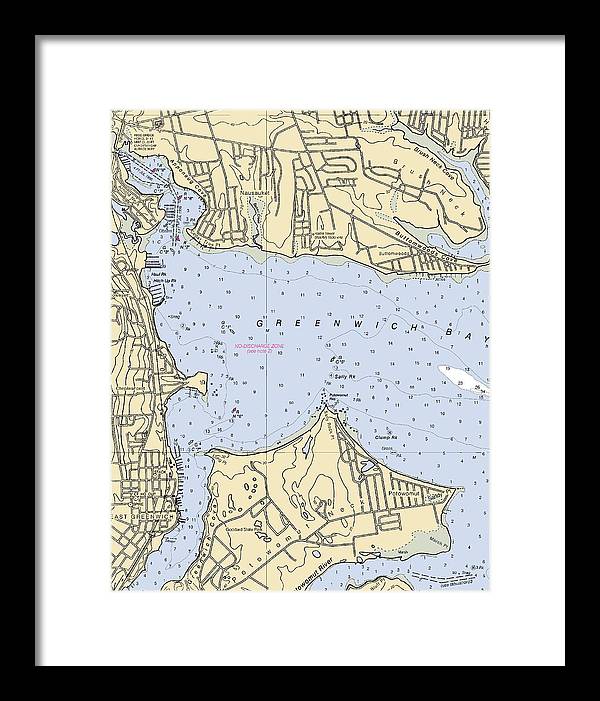 Greenwich Bay-rhode Island Nautical Chart - Framed Print