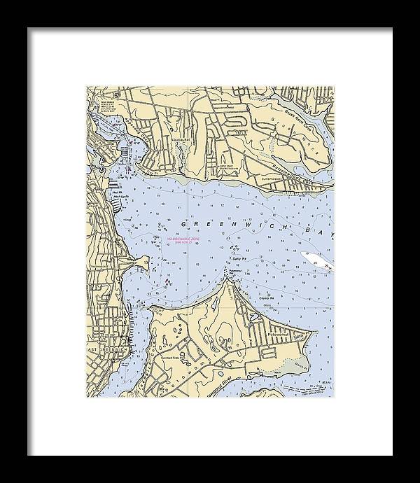 Greenwich Bay-rhode Island Nautical Chart - Framed Print