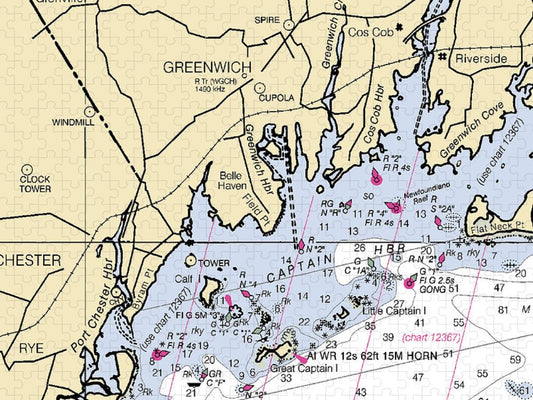 Greenwich Connecticut Nautical Chart Puzzle