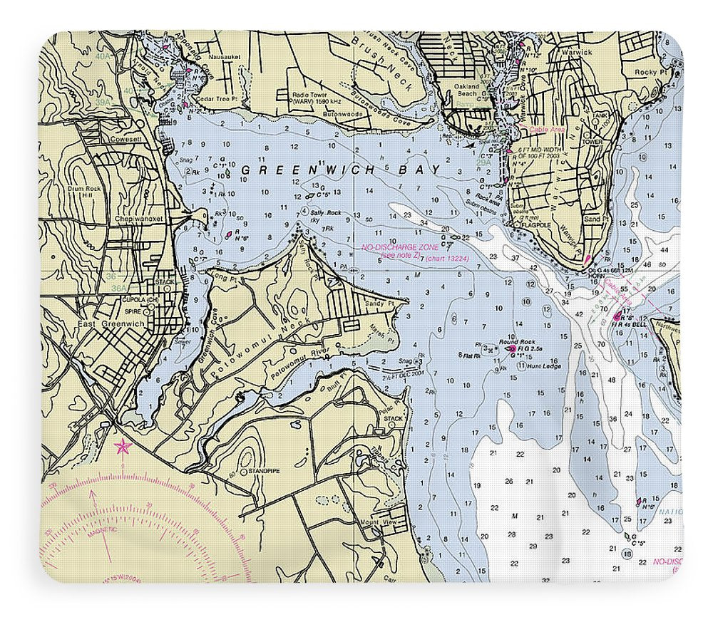 Greenwich Harbor Rhode Island Nautical Chart - Blanket