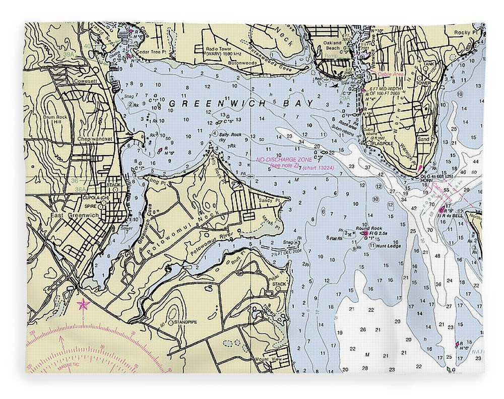 Greenwich Harbor Rhode Island Nautical Chart - Blanket