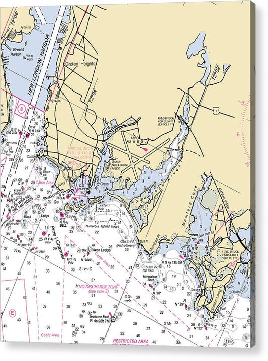 Groton-Connecticut Nautical Chart  Acrylic Print