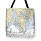 Groton Long Point Connecticut Nautical Chart - Tote Bag