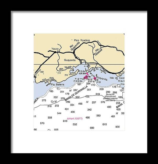 A beuatiful Framed Print of the Guayanilla-Puerto Rico Nautical Chart by SeaKoast