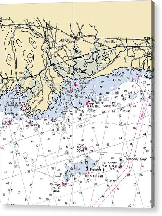 Guilford-Connecticut Nautical Chart  Acrylic Print
