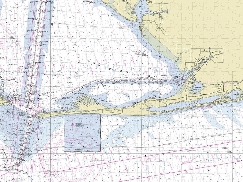 Gulf Shores Alabama Nautical Chart Puzzle
