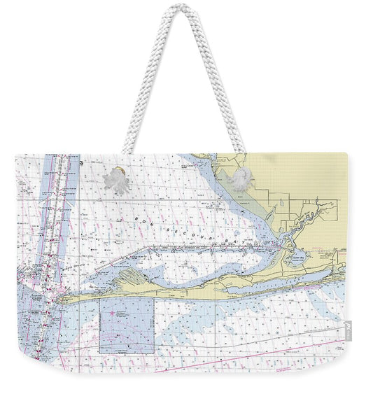 Gulf Shores Alabama Nautical Chart - Weekender Tote Bag