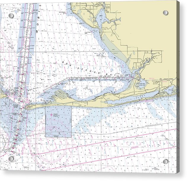 Gulf Shores Alabama Nautical Chart - Acrylic Print