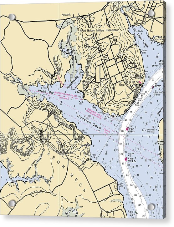 Gunston Cove-virginia Nautical Chart - Acrylic Print