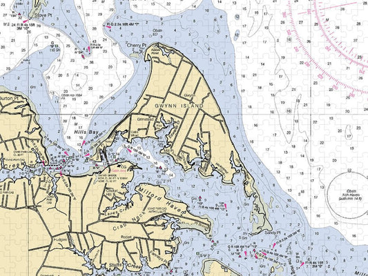 Gwynn Island Virginia Nautical Chart Puzzle