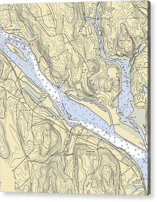 Haddam-Connecticut Nautical Chart  Acrylic Print
