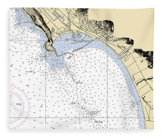 Half Moon Bay  California Nautical Chart _V6 Blanket
