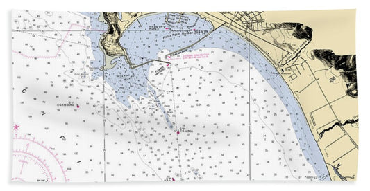 Half-moon-bay -california Nautical Chart _v6 - Beach Towel